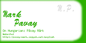 mark pavay business card